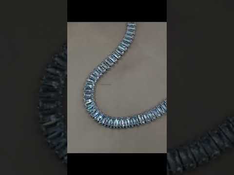 Hip Hop Iced Out Baguette Cubic Zirconia 18K Gold Necklace Chain Bulk