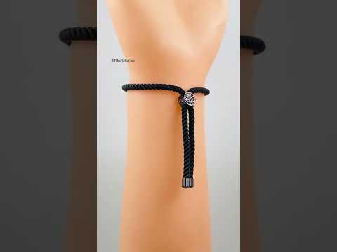 Rainbow Evil Eye Copper Black CZ Thread Slider Bracelet Bulk