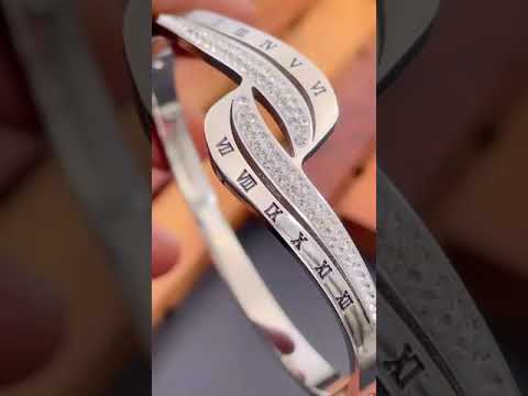 Wave Roman Rose Gold CZ Stainless Steel Openable Bangle Kada Bulk