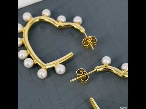 Round Gold Pearl Dangler Earring For Women Bulk