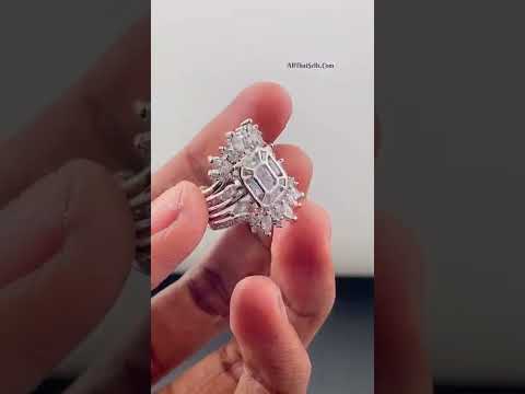 Copper Cubic Zirconia Gold Baguette Marquise Adjustable Ring Bulk
