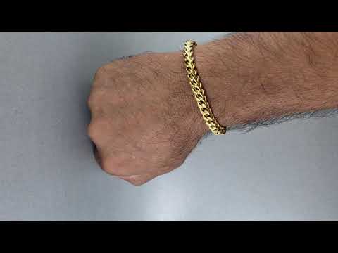 316L Stainless Steel 18K Gold Plated Wheat Design Bracelet Men Bulk