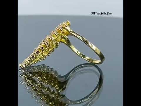 Grapevine Marquise Cubic Zirconia 18K Gold Copper Free Size Ring Bulk