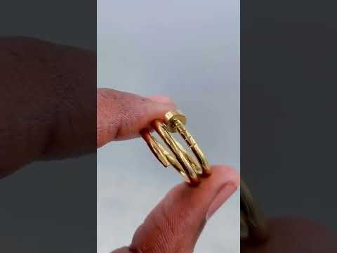 Stainless Steel Layered Nail 18Kgold Ring For Women Bulk