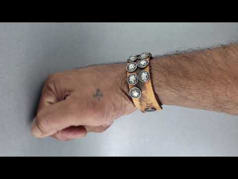 Star Slim Biker Funky Handcrafted Brown Leather Wrist Band Bracelet