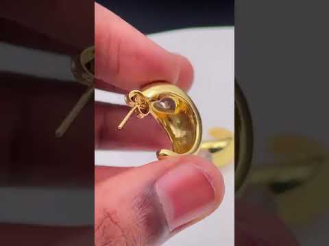 Cubic Zirconia Heart Copper Glossy 18K Gold Hoop Earring Women Bulk