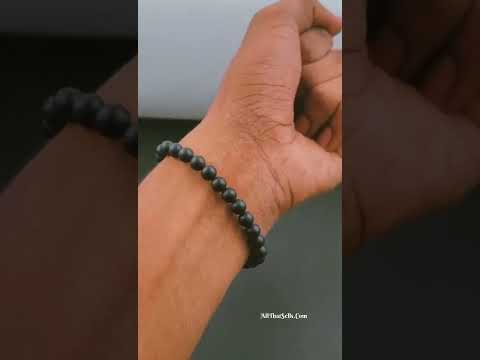Evil Eye Natural Black Lava Crystal Beads Adjustable Bracelet Bulk