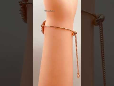 Turkish Evil Eye Lucky Rose Gold American Diamond Slider Bracelet