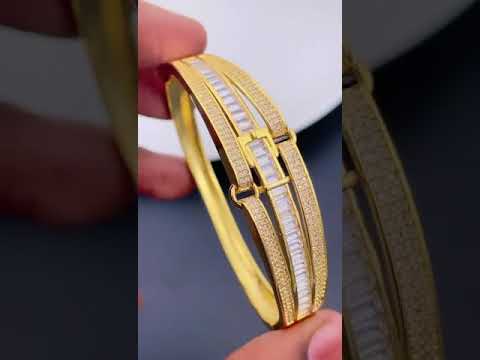 Belt Buckle Rainbow Multi Color 18K Gold Openable Kada Bangle Bulk