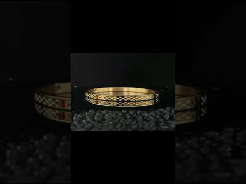 Stainless Steel Enamel Gold Stylish Kada Bangle Bracelet Girls Bulk