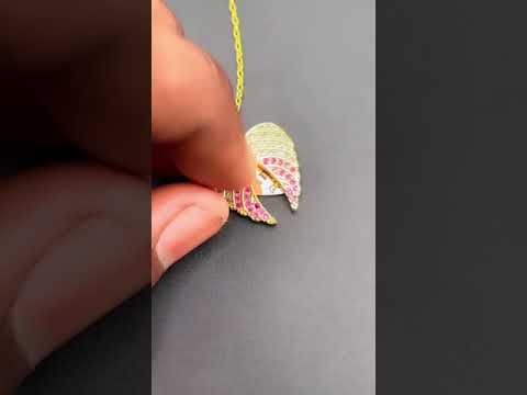 Angle Wings Heart Love Pink Pendant Chain Women Bulk