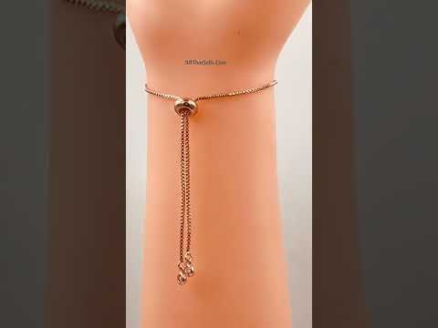 Evil Eye Copper Rose Gold CZ Adjustable Slider Bracelet Bulk