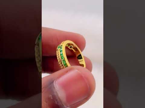 Ruby Red Copper Zig Zag Cubic Zirconia 18K Gold Open Back Ring Bulk