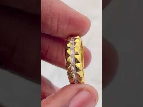 Checkered Baguette Copper 18K Gold Free Size Ring For Women Bulk