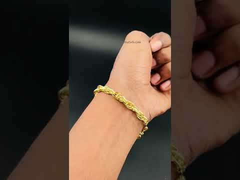 Triple Links Korean 18K Gold Placed Links Chain Bracelet For Men Bulk