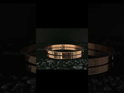 Stainless Steel CZ Screw Bracelet Bangle Kada Rose Gold Bulk
