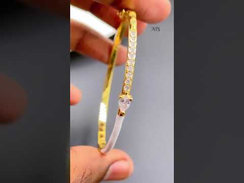 Black Spinel CZ Slim Pear Enamel 18K Gold Cuff Bracelet Bulk