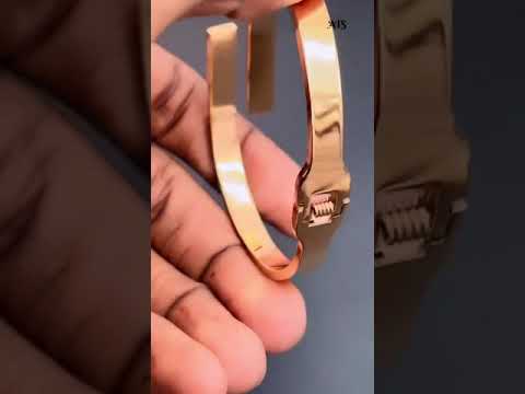 Invisible Setting Baguette Cubic Zirconia 18K Gold Stainless Steel Openable Kada bangle for Women
