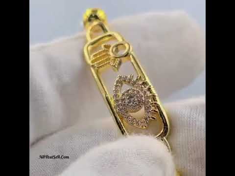 Evil Eye Hamsa 18K Gold Copper Pearl Stretchable Bracelet Women Bulk
