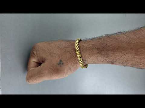 Spiga Franco 22K Gold 316L Stainless Steel Smooth Bracelet Bulk