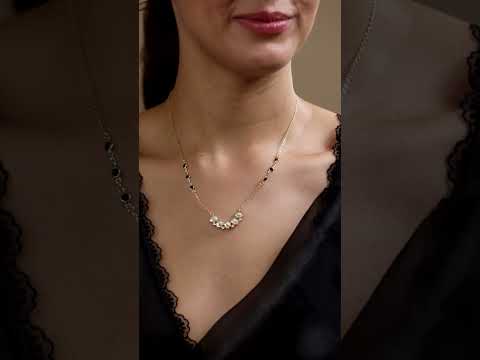 Copper Pear Cut Kundan Cubic Zirconia Gold Neck Mangalsutra Chain Bulk