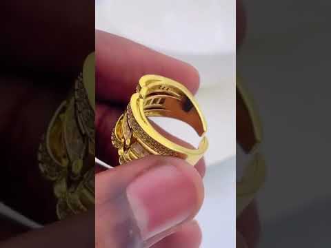 Belt Buckle Cubic Zirconia 18K Gold Copper Open Back Ring Women Bulk