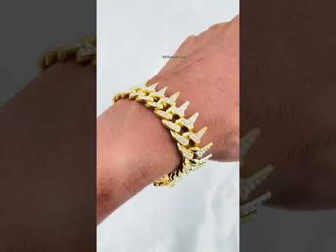 Hip Hop Iced Out Alloy Silver Rhinestone Silver Bracelet Links Bulk