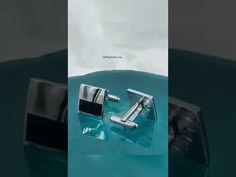 Square Black Checks Cufflinks In Box Bulk