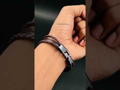 Black Rudder Anchor Braided Leather Multi-Layer Wrist Wrap Bracelet