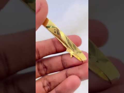 Rainbow Red Green Princess CZ 18K Gold Openable Kada Bangle Bulk