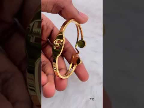 Roman Stainless Steel CZ Black White Rose Gold Bangle Kada Bulk