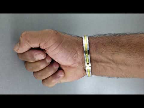 Two Tone 316L Stainless Steel Oval Super Fit Macho Kada For Men Bulk