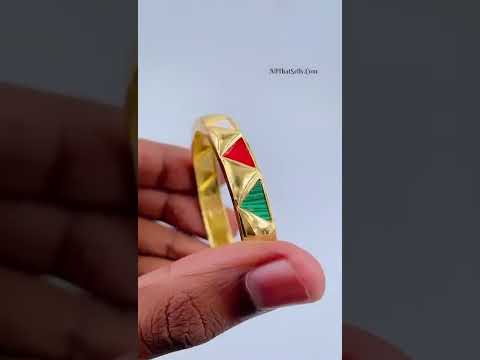 Copper Triangle Multicolour Gold Openable Bangle Cuff For Women Bulk