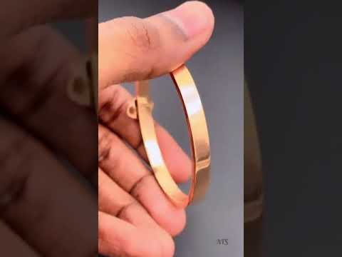 Love Lock CZ 18K Gold Stainless Steel Openable Kada Bangle Bulk