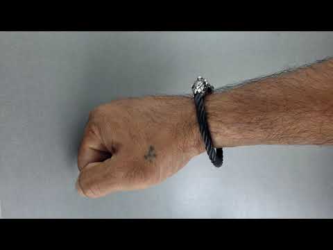 Rope Snake Lion Dragon Stainless Steel Black Silver Kada Bracelet Bulk