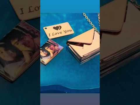Envelope Engrave Custom Personalized Stainless Steel Necklace Pendant Chain For Women