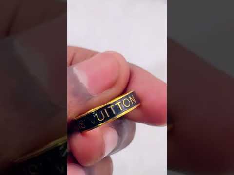 Black Enamel Clover Flower 18K Gold Stainless Steel Band Ring Bulk