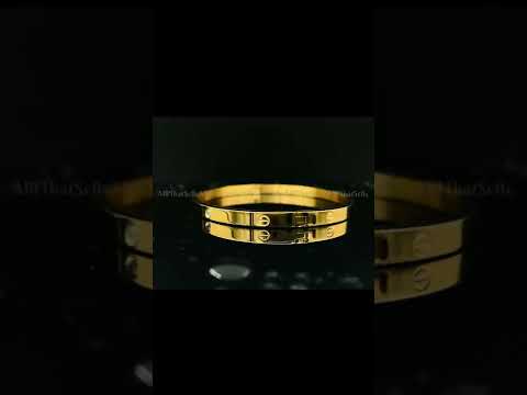 Stainless Steel Cubic Zirconia Screw Bracelet Bangle Kada Gold Bulk