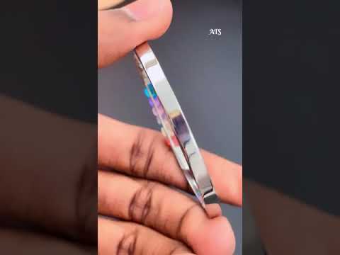 Rainbow Multi Colour Zircons 18K Rose Gold Stainless Steel Openable Kada bangle for Women