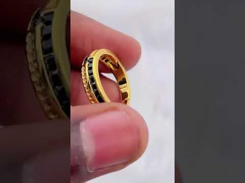 Ruby Red Copper Zig Zag Cubic Zirconia 18K Gold Open Back Ring Bulk