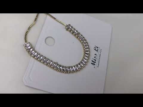 Gold Baguette CZ American Diamond Slider Tennis Bracelet Bulk