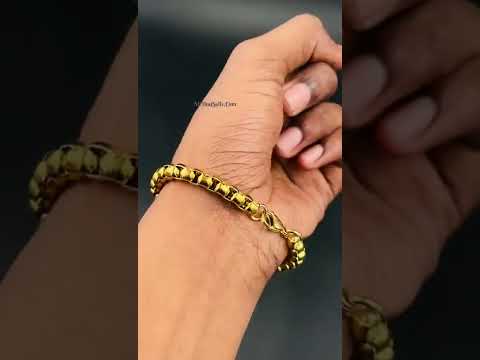 Popcorn Gold 316L Stainless Steel Lobster Clasp Bracelet For Men Bulk