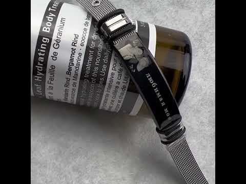 Mesh Stainless Steel Gold Silver Customized Personalised Laser Engraved Wrist Watch Band ID Bracelet For Men
