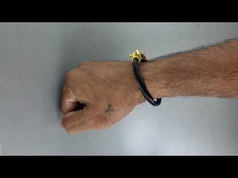 Lion Dragon Black Gold Stainless Steel Cuff Kada Bangle Bracelet Bulk