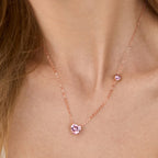 Brass 18K Rose Gold Valentines Pink Heart Necklace For Women Bulk