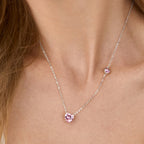 Brass 18K Rose Gold Valentines Pink Heart Necklace For Women Bulk