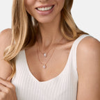 Brass 18K Rose Gold Solitaire Layered Necklace For Women Bulk