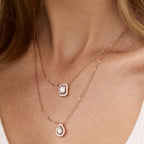 Brass 18K Rose Gold Solitaire Layered Necklace For Women Bulk