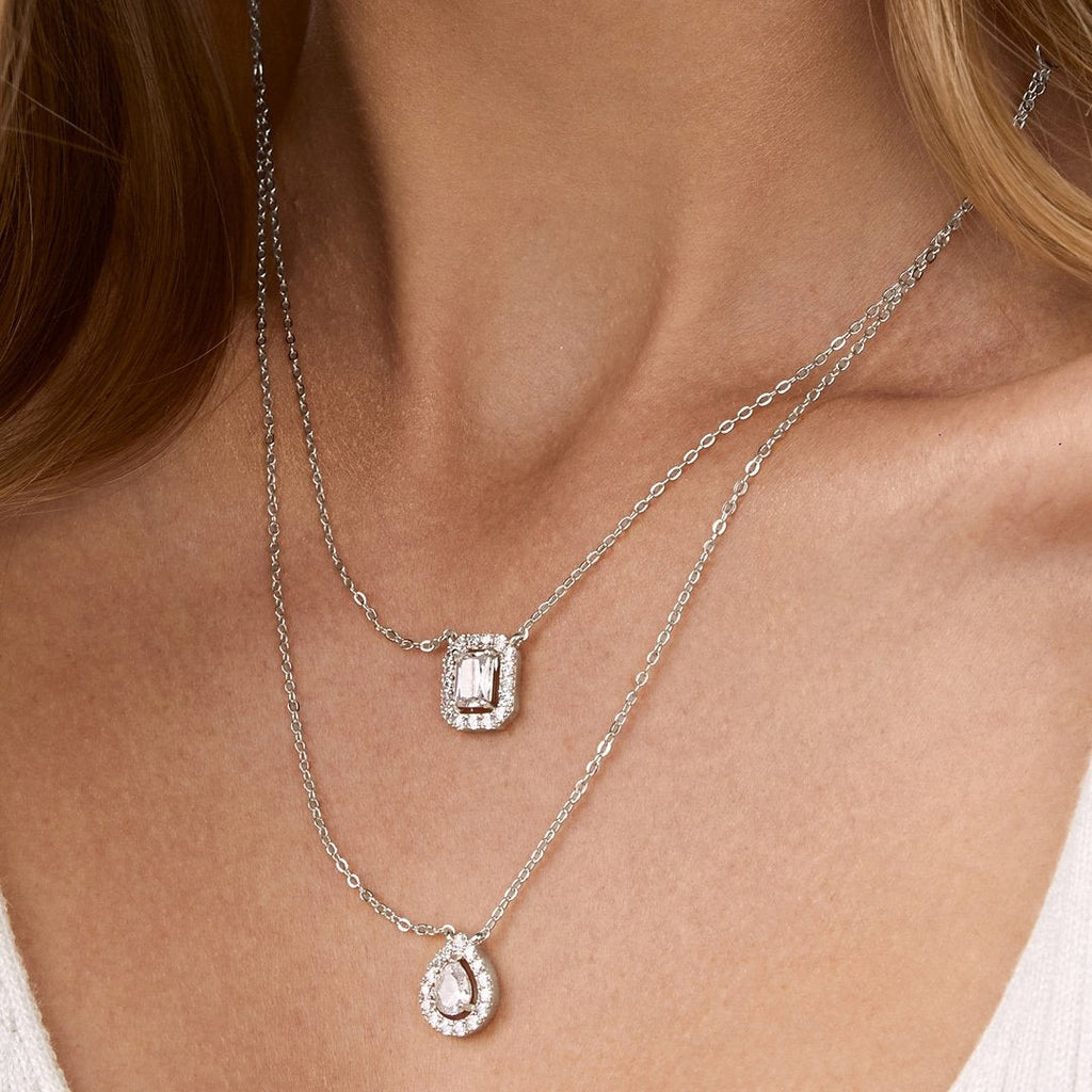 Brass 18K Rose Gold Solitaire Layered Necklace For Women Bulk