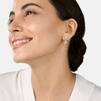 Brass 18K Rose Gold Mixed Shape Crystal Studs Earring Pair Women Bulk